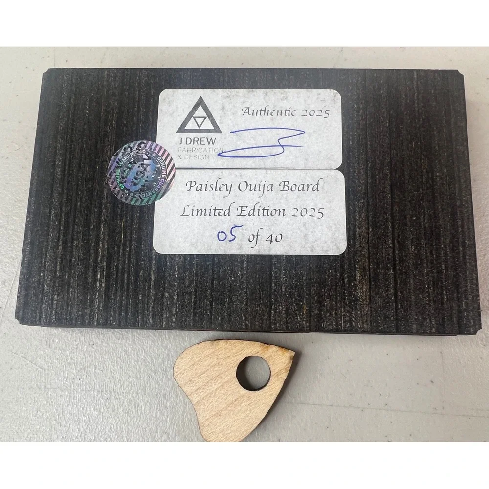 NEW J DREW Paisley Mini Travel Ouija Board Wood Hand Carved Limited 4/40